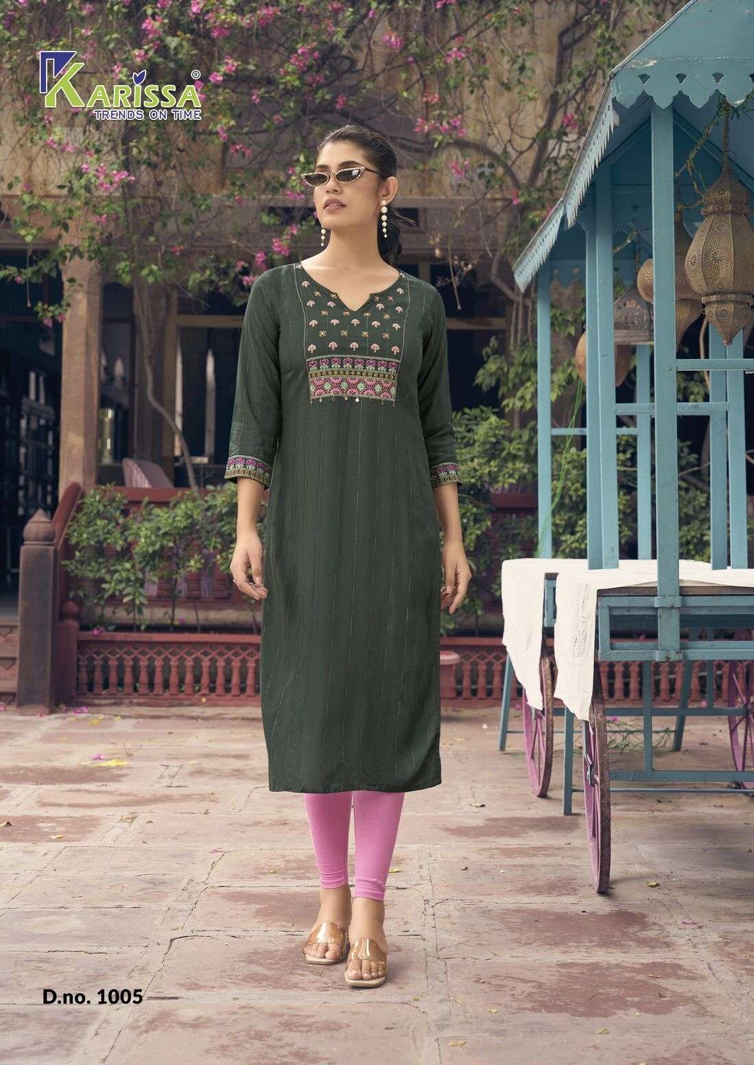 CHARVEE BY KARISSA HEAVY RAYON THREAD HANDWORK KURTI 