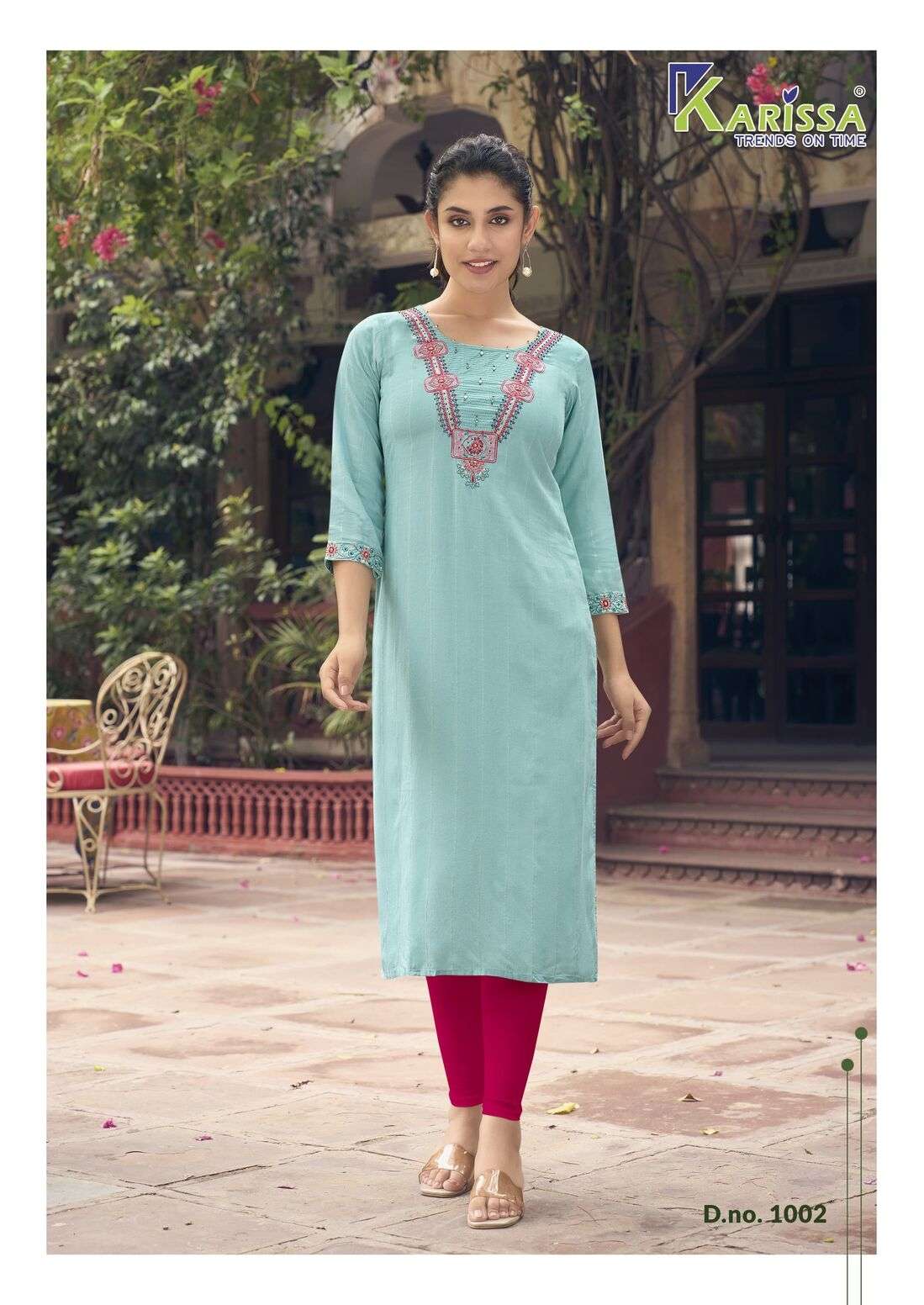 CHARVEE BY KARISSA HEAVY RAYON THREAD HANDWORK KURTI 