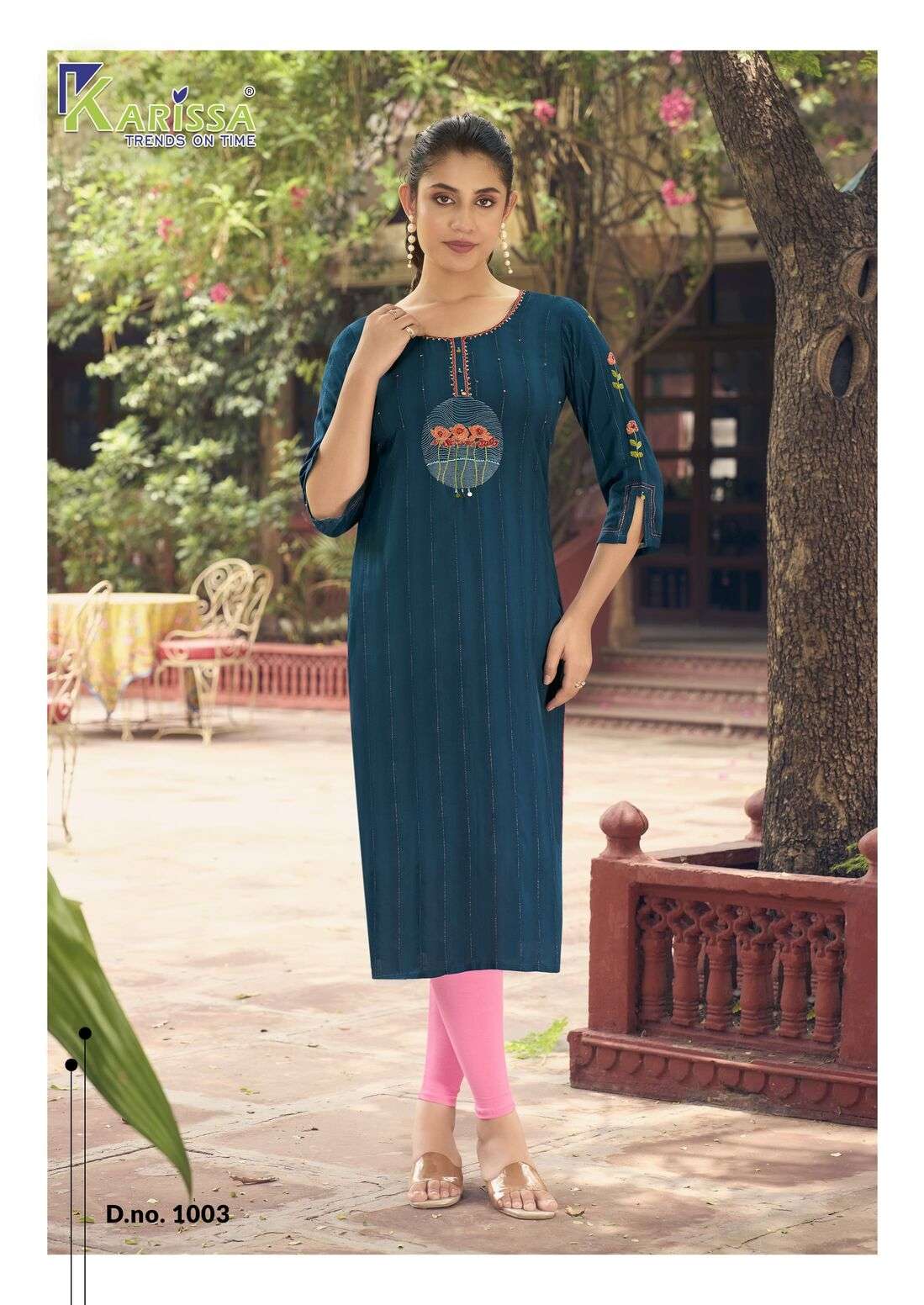 CHARVEE BY KARISSA HEAVY RAYON THREAD HANDWORK KURTI 