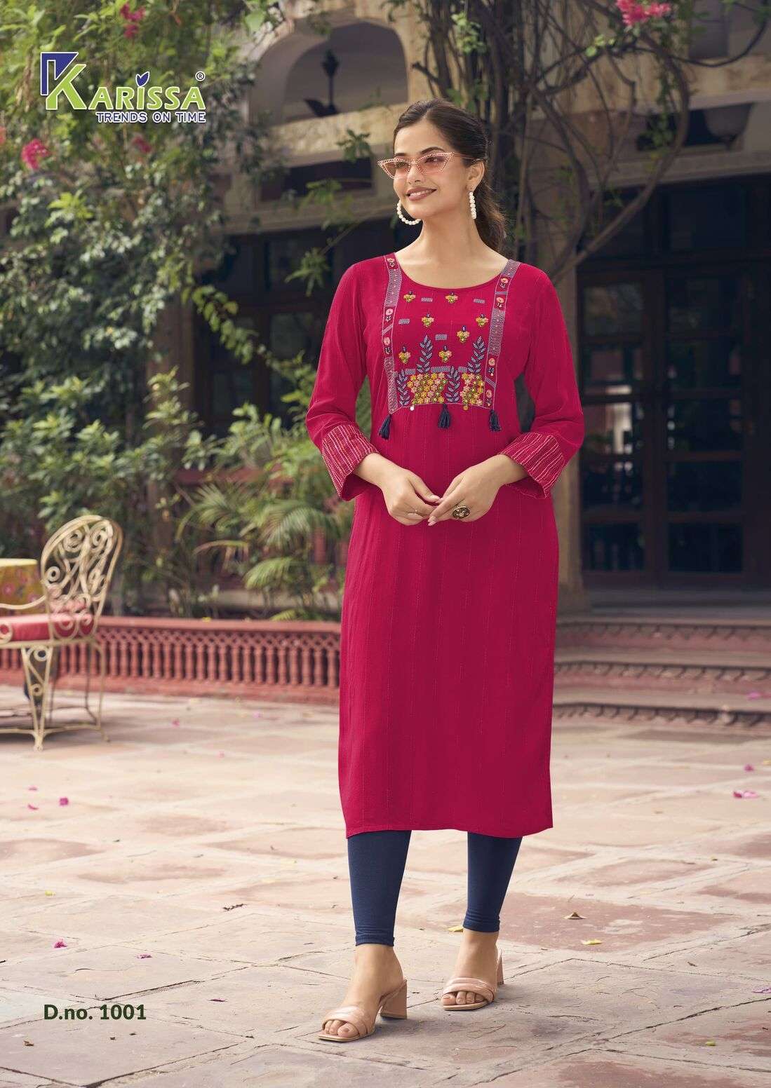 CHARVEE BY KARISSA HEAVY RAYON THREAD HANDWORK KURTI 