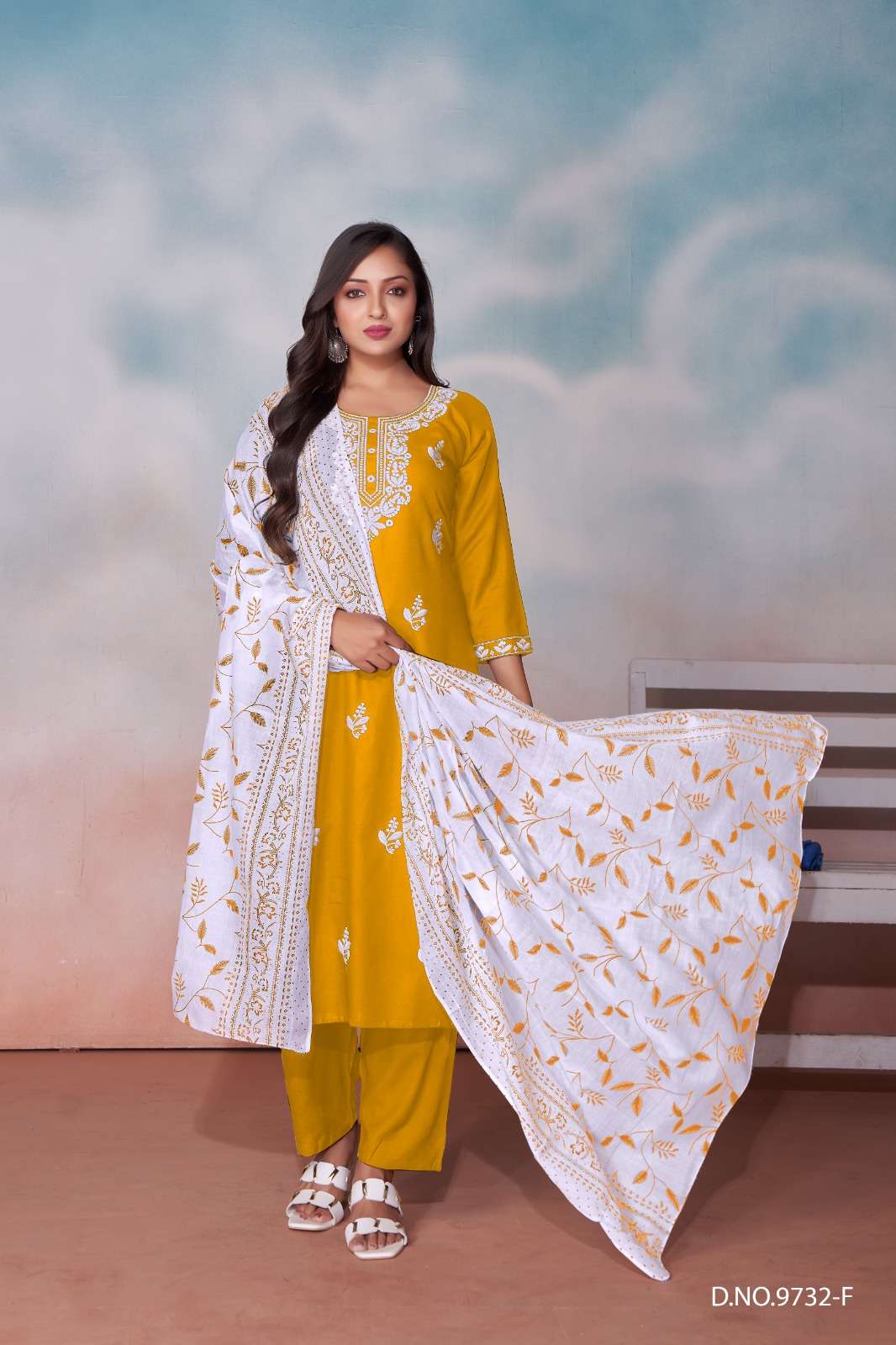 CHIKANKARI BY TEXOFAB RAYON TOP WITH HEAVY EMBROIDERY COTTON PRINT DUPATTA 