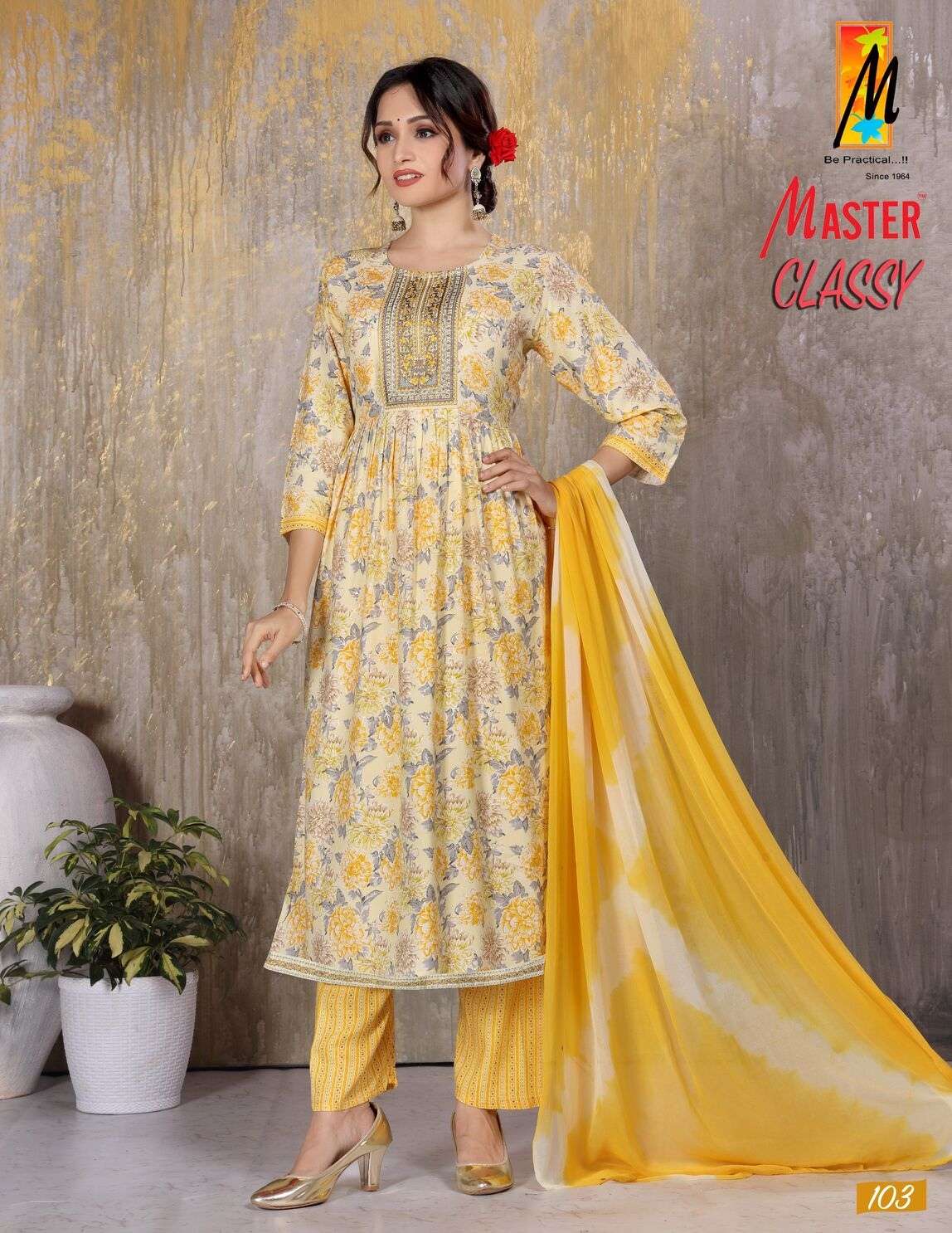 CLASSY BY MASTER 3 PCS IN GHERA STYLE WITH POCKET & DORI 