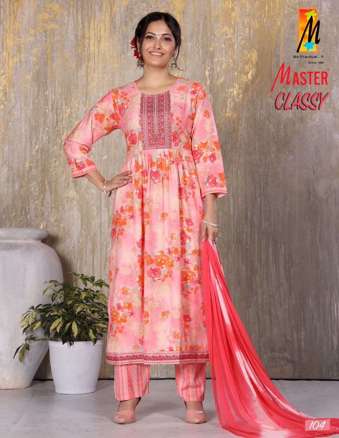 CLASSY BY MASTER 3 PCS IN GHERA STYLE WITH POCKET & DORI 