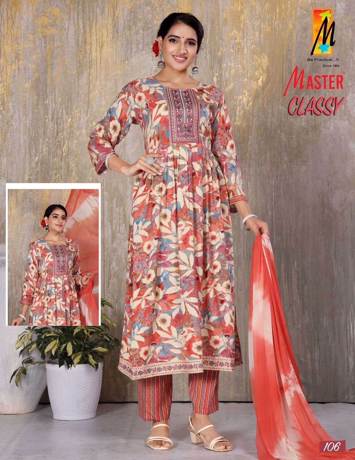 CLASSY BY MASTER 3 PCS IN GHERA STYLE WITH POCKET & DORI 