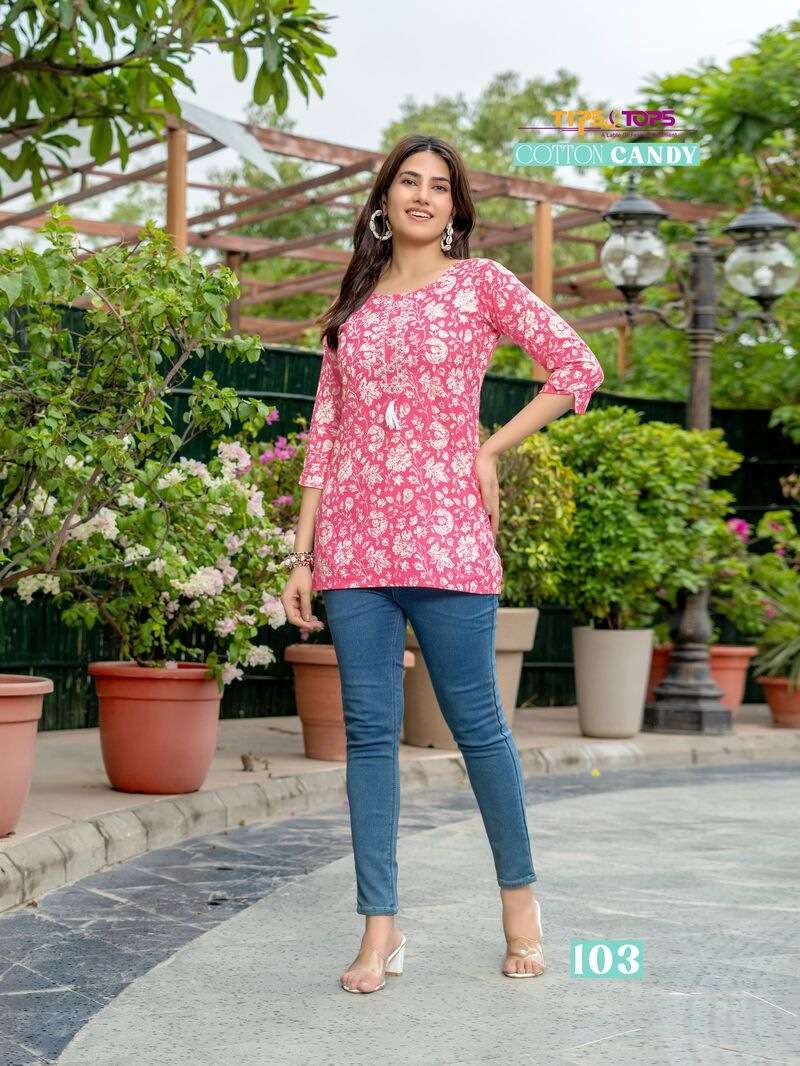 COTTON CANDY VOL-4 BY TIPS & TOPS EMBROIDERY PREMIUM COTTON PRINT TUNICS 