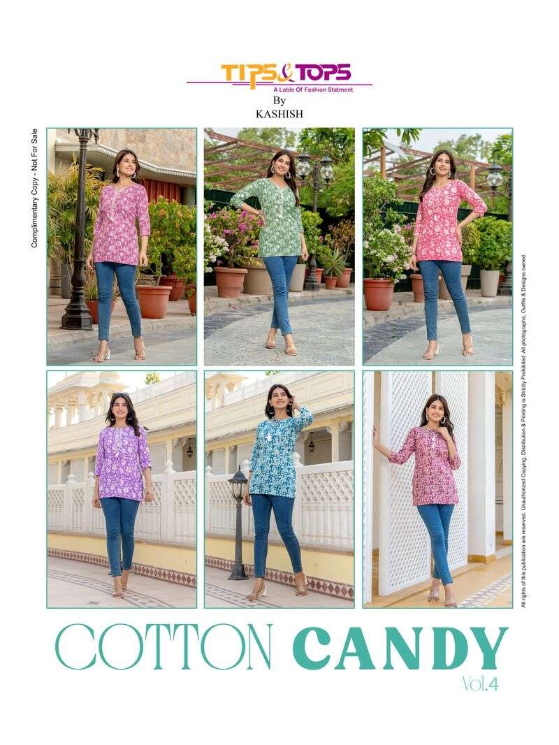 COTTON CANDY VOL-4 BY TIPS & TOPS EMBROIDERY PREMIUM COTTON PRINT TUNICS 