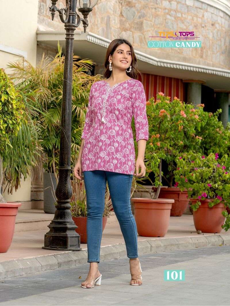 COTTON CANDY VOL-4 BY TIPS & TOPS EMBROIDERY PREMIUM COTTON PRINT TUNICS 