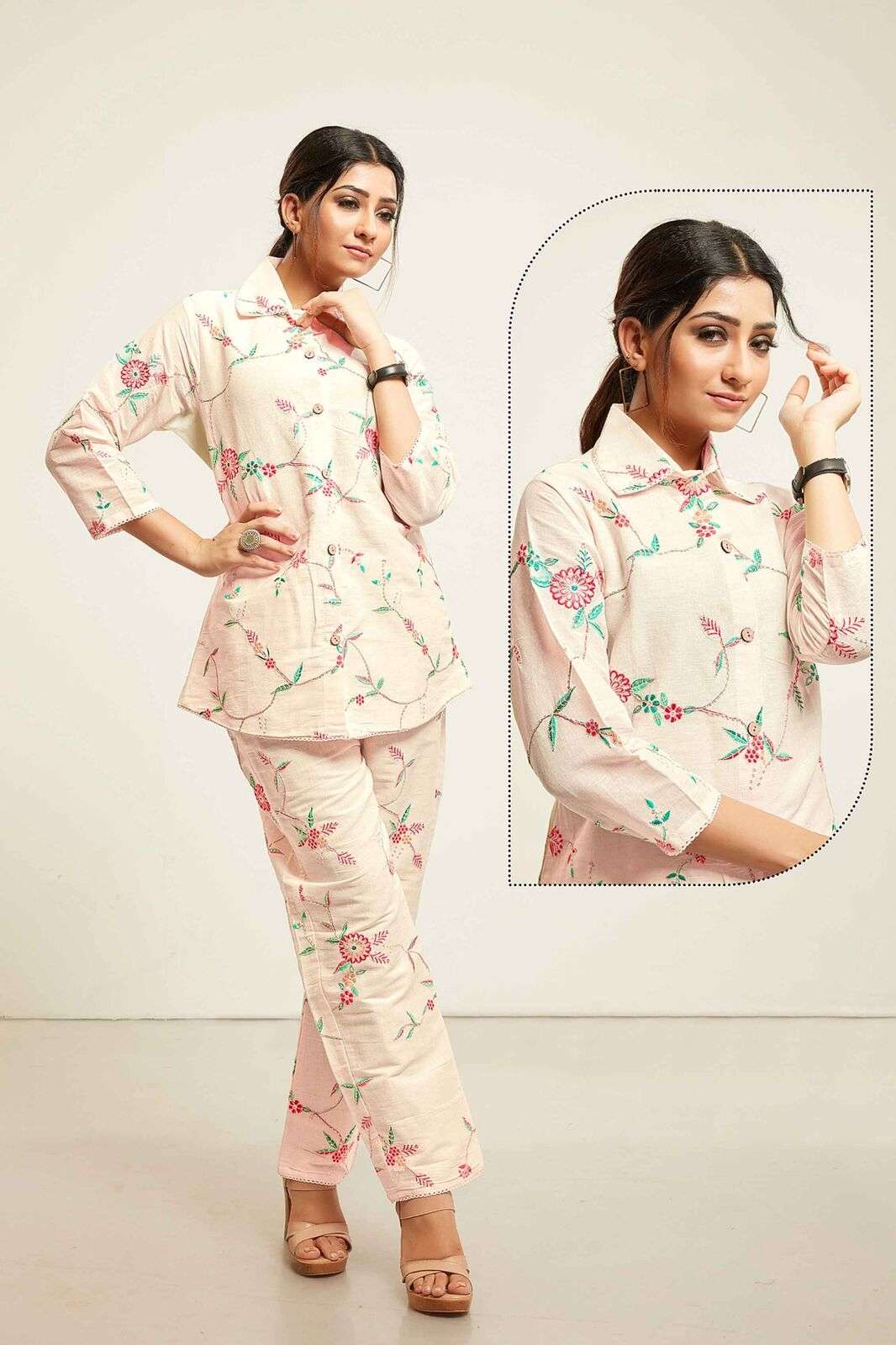 D.NO-891 BY TEXOFAB COTTON GREY TOP BOTTOM WITH BEAUTIFUL PRINT 