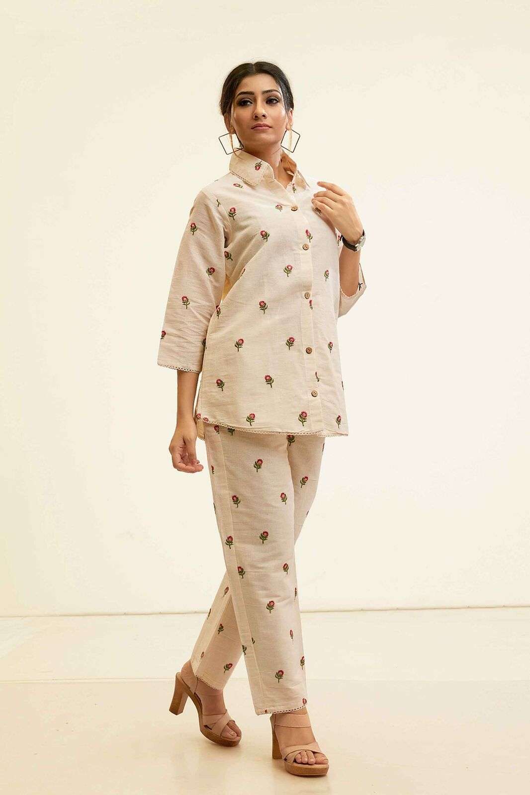 D.NO-891 BY TEXOFAB COTTON GREY TOP BOTTOM WITH BEAUTIFUL PRINT 