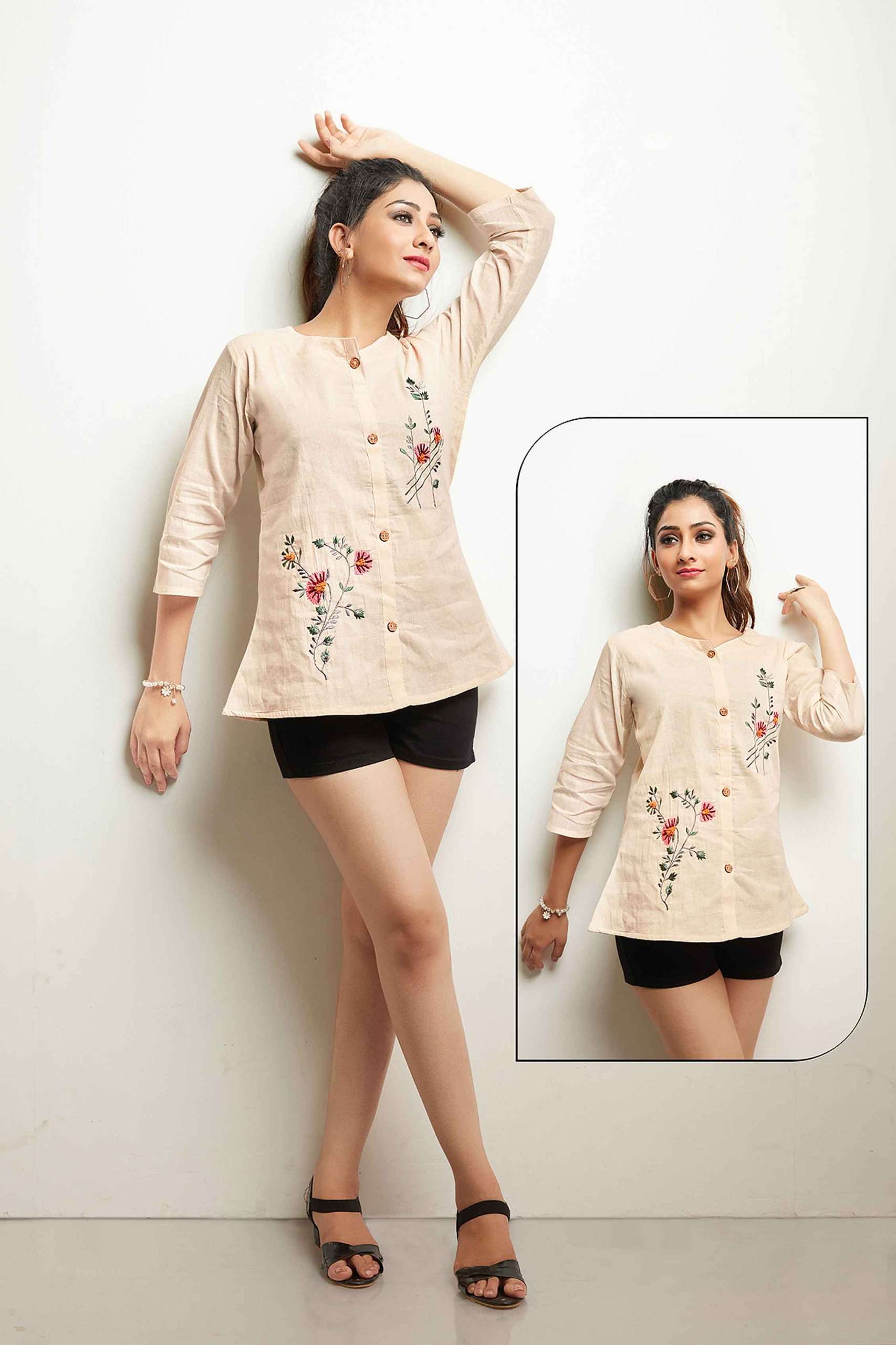 DESIGN NO. 890 BY TEXOFAB SHORT BEAUTIFUL HANDWORK TUNICS 