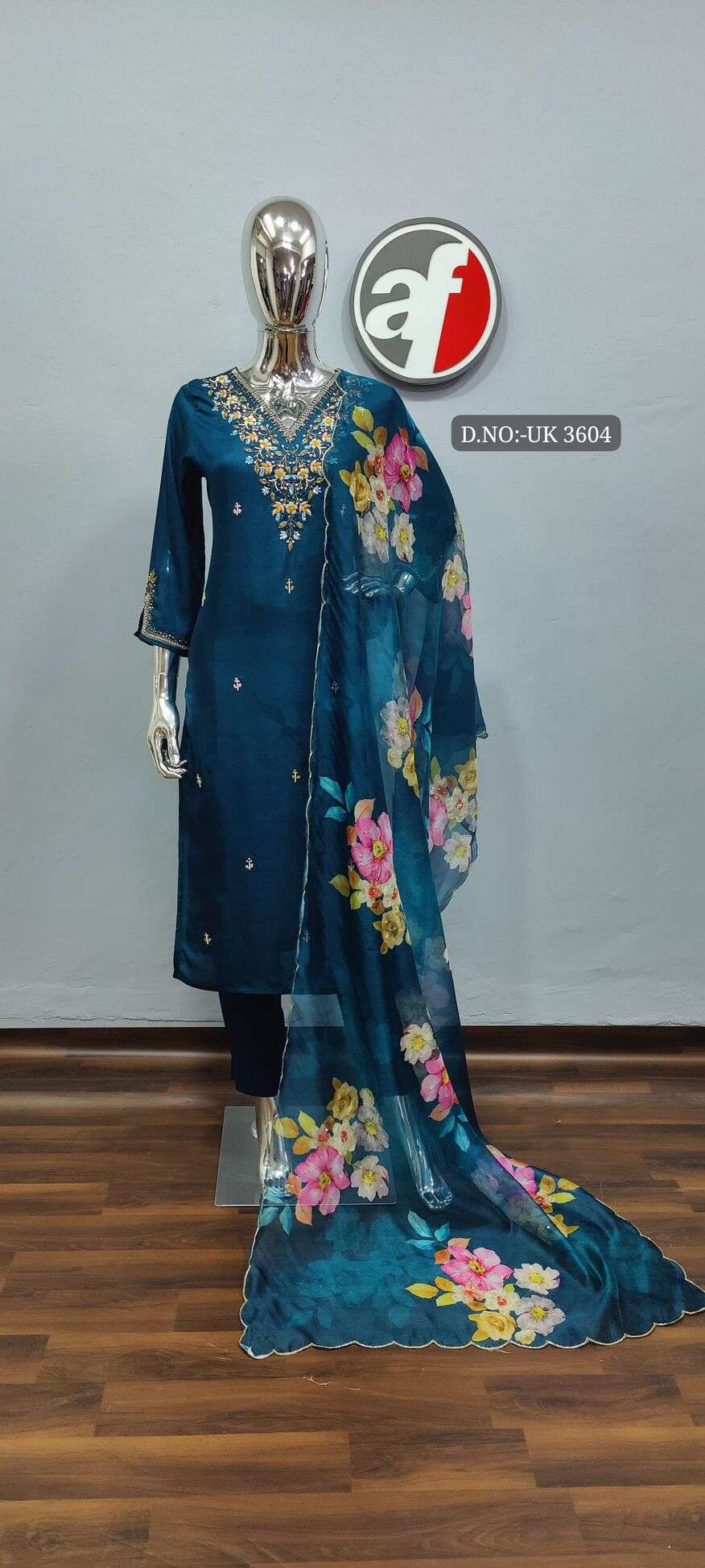 DESIGN NO- UK 3603 To 3612 BY ANJU FABRICS ORGANZA WITH DIGITAL PRINT 3PCS SET  