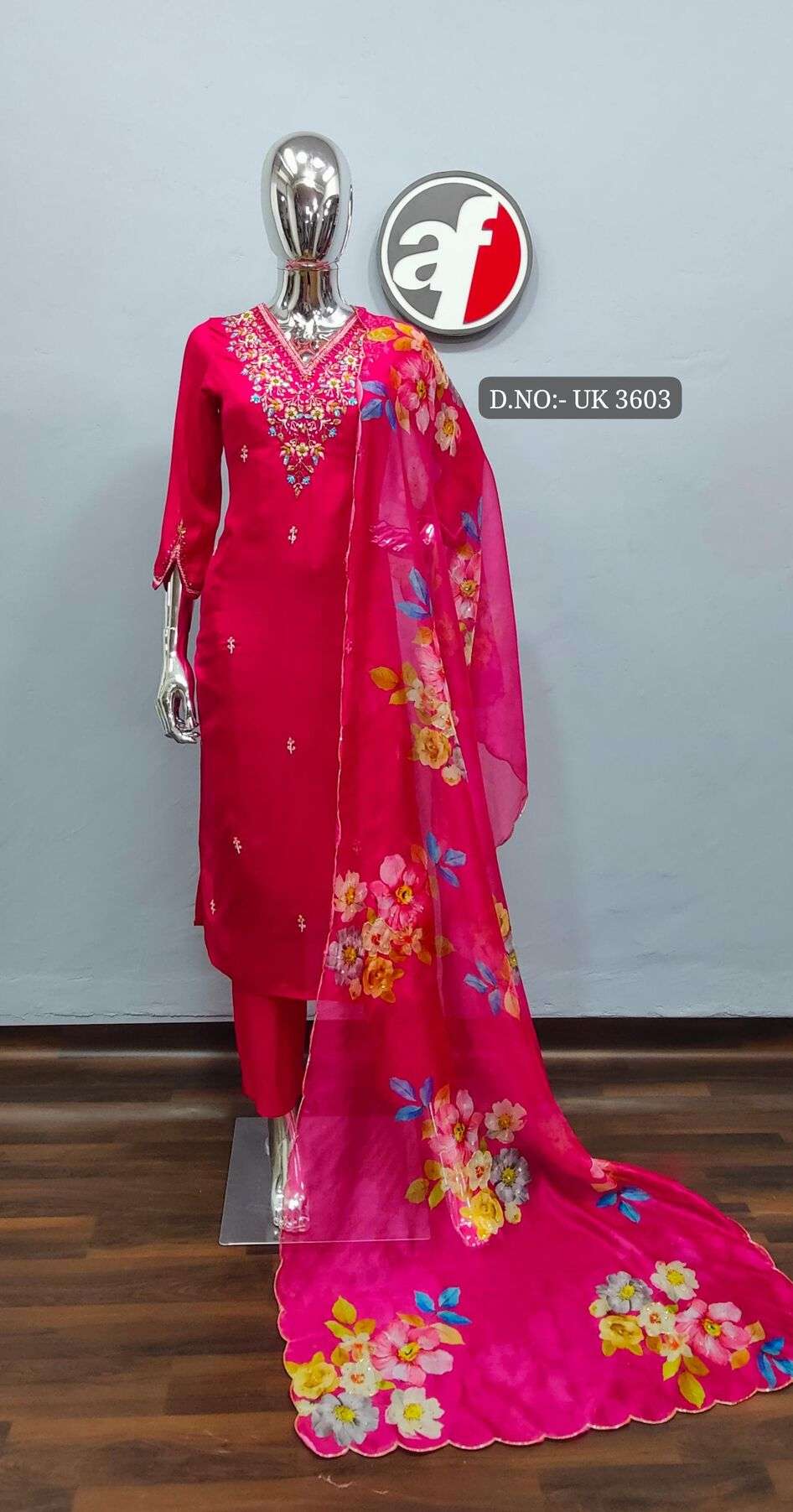 DESIGN NO- UK 3603 To 3612 BY ANJU FABRICS ORGANZA WITH DIGITAL PRINT 3PCS SET  