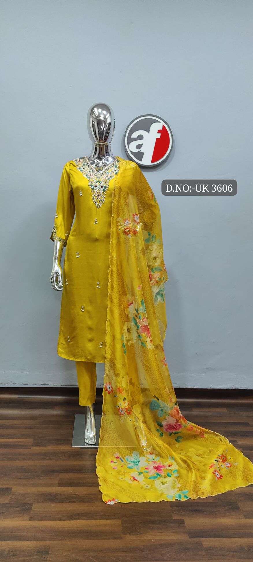 DESIGN NO- UK 3603 To 3612 BY ANJU FABRICS ORGANZA WITH DIGITAL PRINT 3PCS SET  