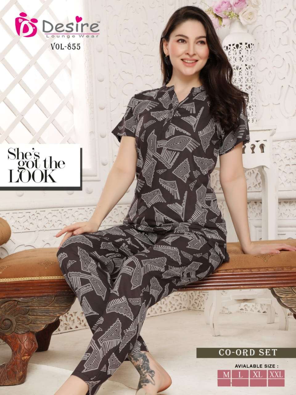 DESIRE PRESENT PRINTED STYLISH MATCHING CO-ORD SET 