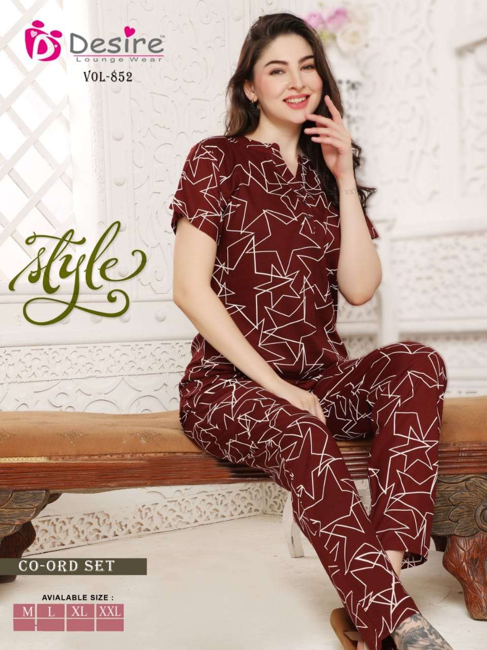 DESIRE PRESENT PRINTED STYLISH MATCHING CO-ORD SET 