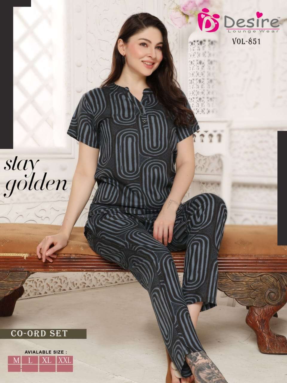 DESIRE PRESENT PRINTED STYLISH MATCHING CO-ORD SET 