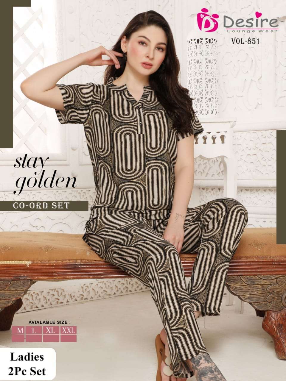 DESIRE PRESENT PRINTED STYLISH MATCHING CO-ORD SET 