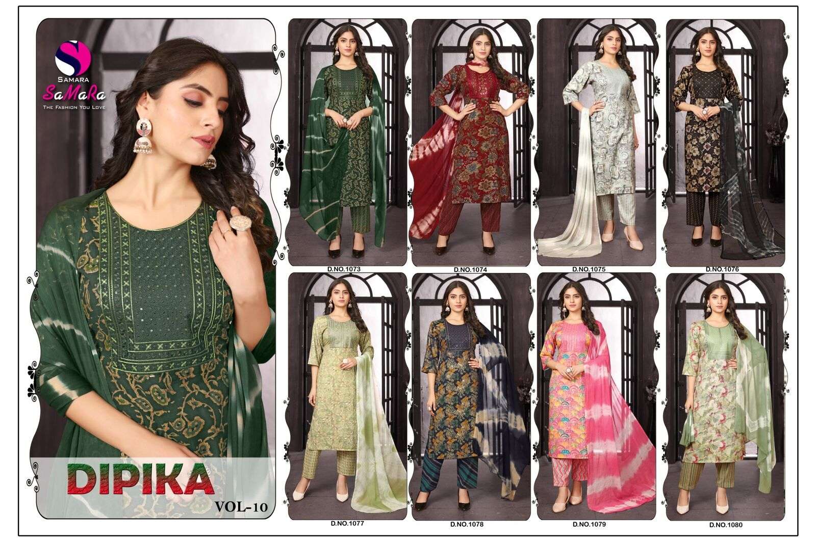 DIPIKA VOL-10 BY SAMARA CAPSULE PRINT WITH SIKVANS EMBROIDERY WORK 
