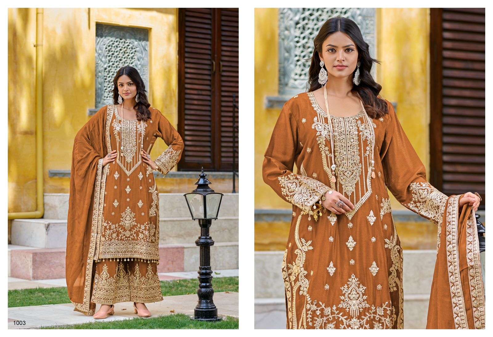 FARAH BY YOUR CHOICE PURE CHINON INDIAN PAKISTANI EMBROIDERY DRESS 