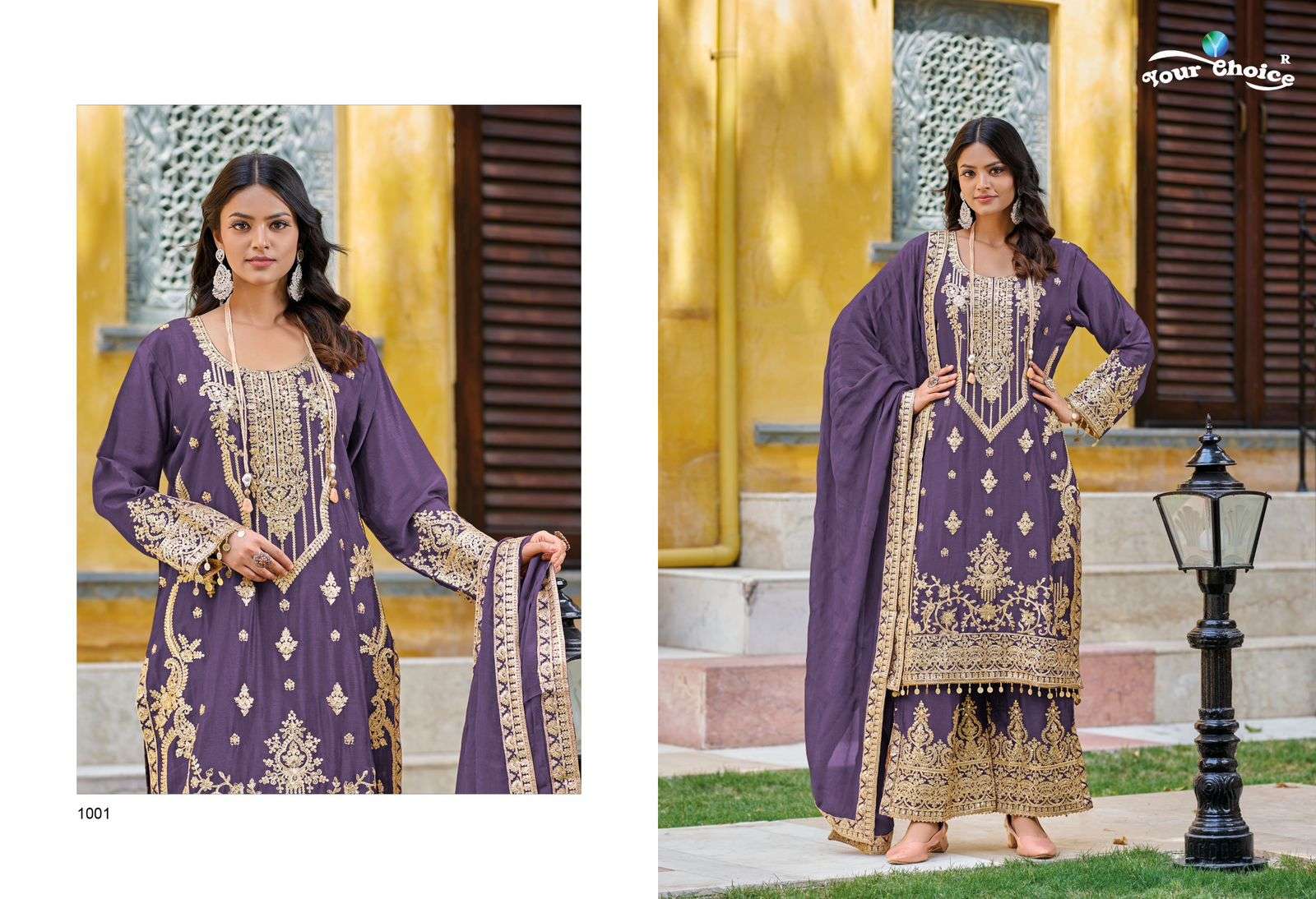 FARAH BY YOUR CHOICE PURE CHINON INDIAN PAKISTANI EMBROIDERY DRESS 