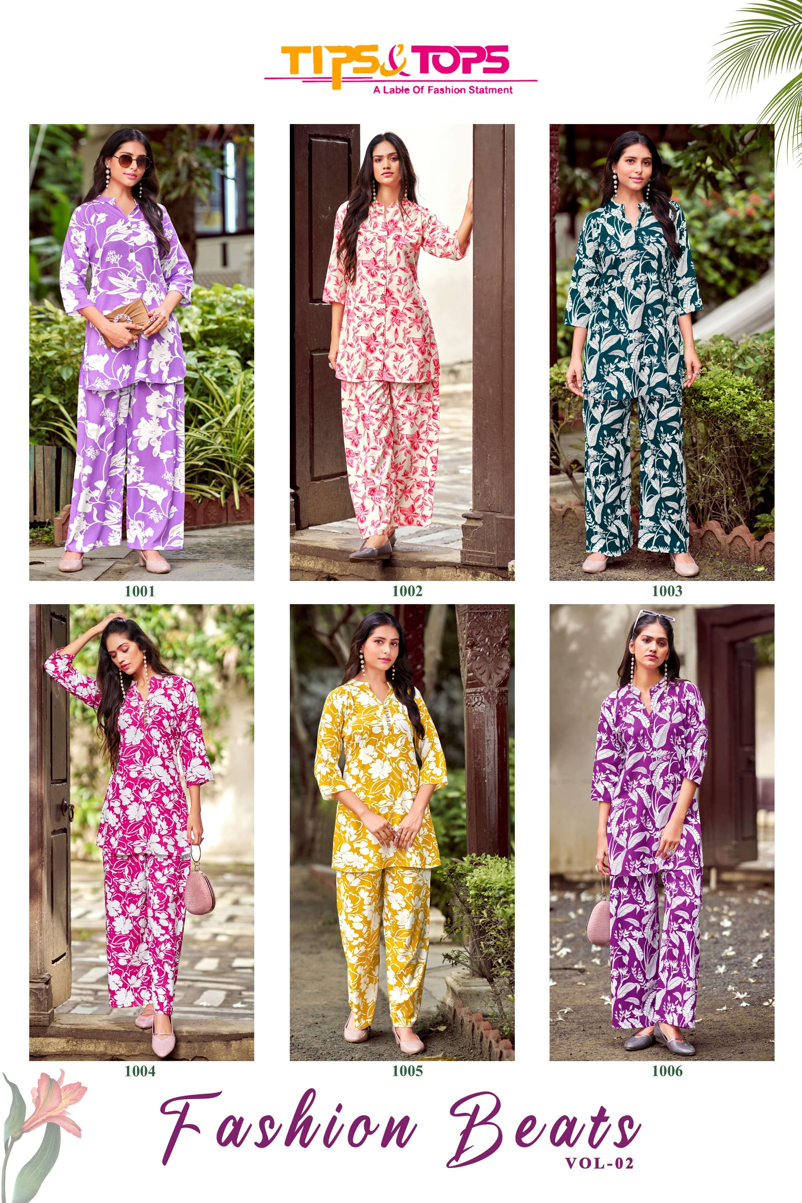 FASHION BEATS VOL-2 BY TIPS & TOPS HEAVY RAYON PRINT STYLISH CO-ORD SET 