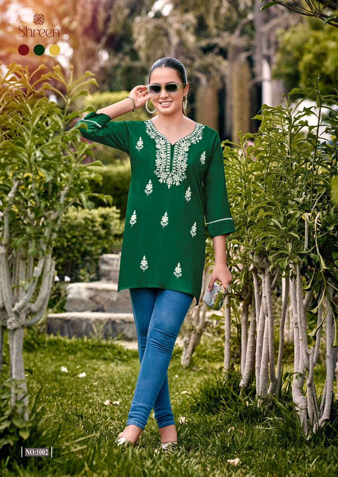 FUSION BY SHREEN RAYON TRENDY WESTERN LUCKNOWI WORK TUNICS 