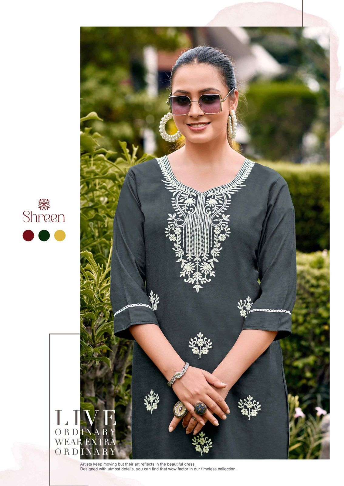 FUSION BY SHREEN RAYON TRENDY WESTERN LUCKNOWI WORK TUNICS 