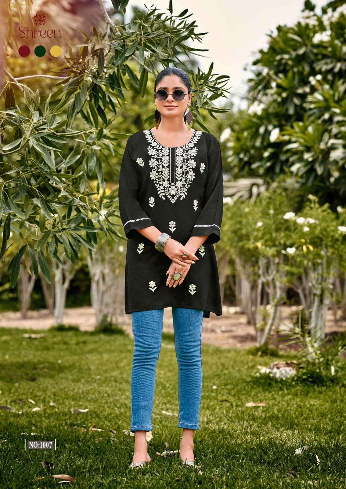 FUSION BY SHREEN RAYON TRENDY WESTERN LUCKNOWI WORK TUNICS 