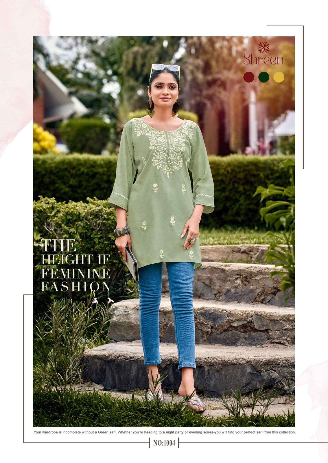 FUSION BY SHREEN RAYON TRENDY WESTERN LUCKNOWI WORK TUNICS 