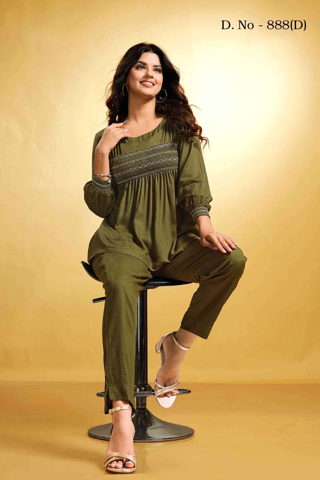 GA D.NO 888 D TOP & BOTTOM WITH POCKET STYLISH 2 PIECE CO-ORD SET