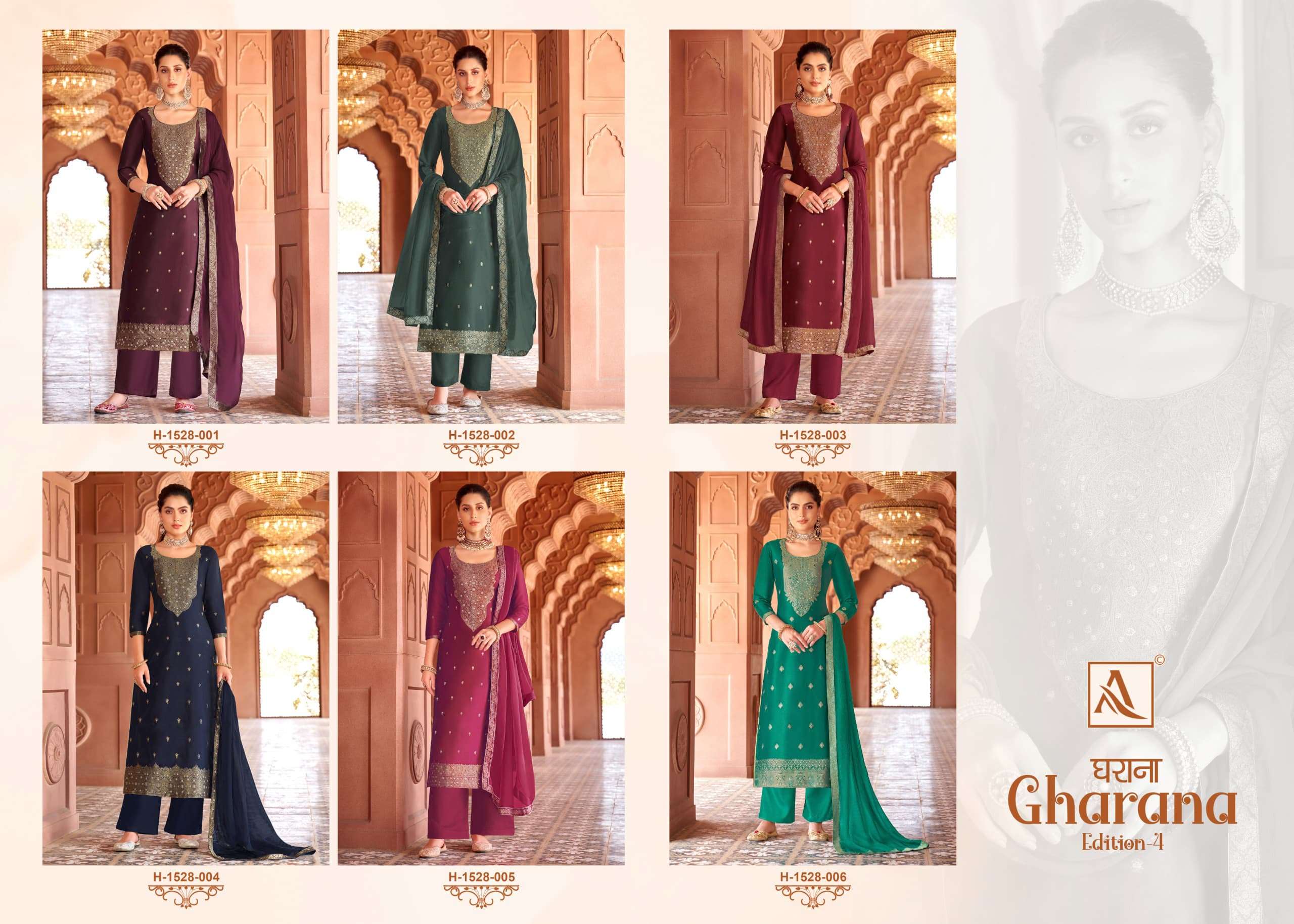 GHARANA VOL-4 BY ALOK SUIT PREMIUM DOLA JACQUARD DESIGNER SUIT 