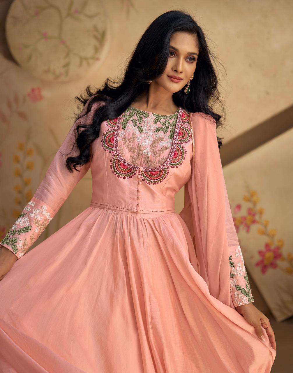 GHAZAL BY SAYURI DESIGNER PURE REAL SILK EMBROIDERY KURTI PANT WITH DUPATTA 