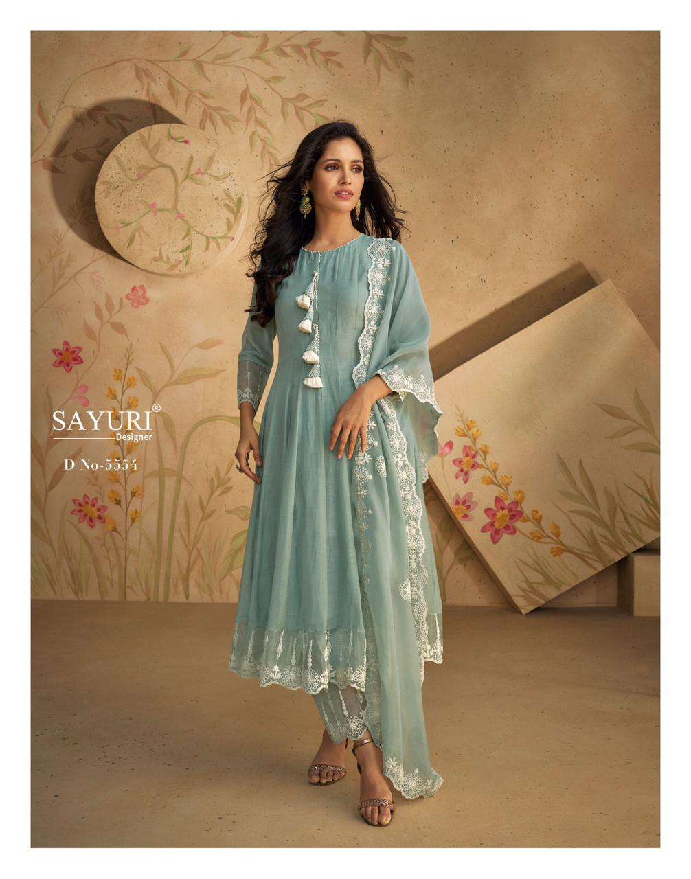 GHAZAL BY SAYURI DESIGNER PURE REAL SILK EMBROIDERY KURTI PANT WITH DUPATTA 