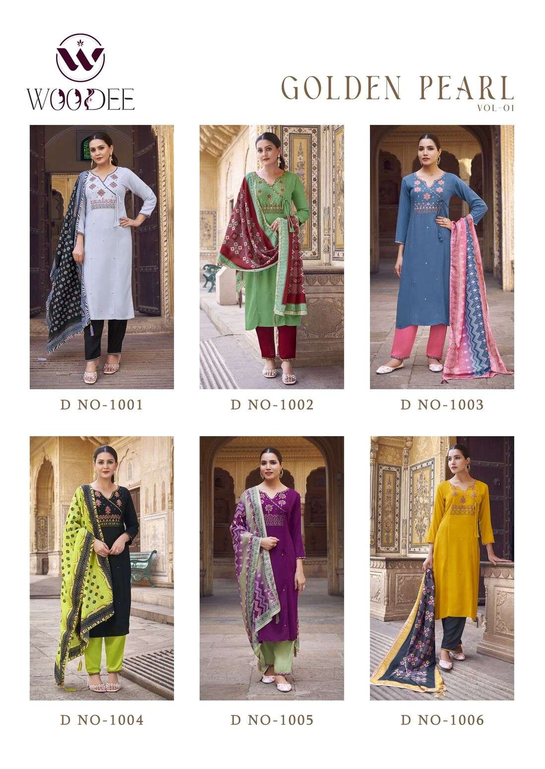 GOLDEN PEARL VOL-1 BY WOODEE PREMIUM SOFT MUSLIN DIGITAL PRINT WITH LATKAN 3 PCS SET