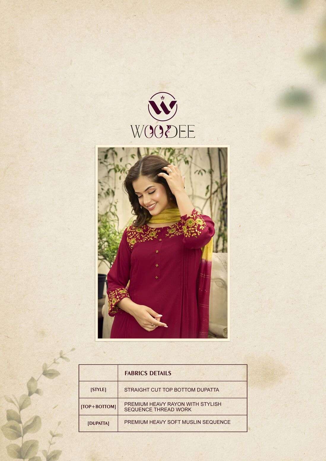 GOLDEN PEARL VOL-2 BY WOODEE PREMIUM SOFT MUSLIN THREAD WORK 3 PCS SET 