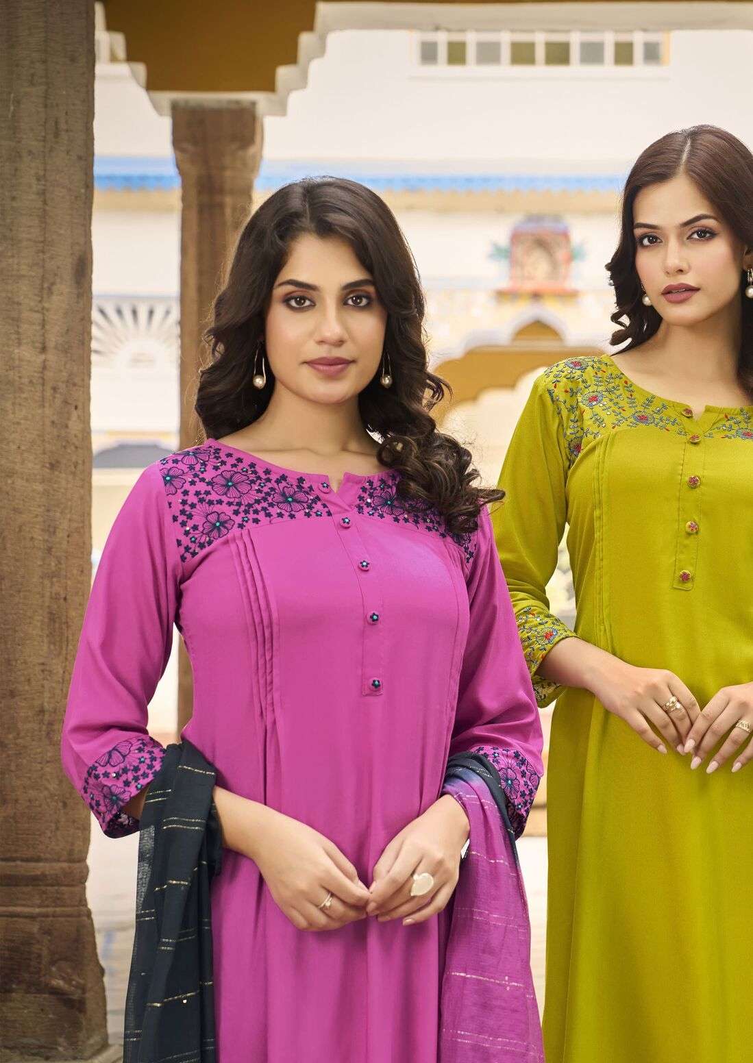 GOLDEN PEARL VOL-2 BY WOODEE PREMIUM SOFT MUSLIN THREAD WORK 3 PCS SET 