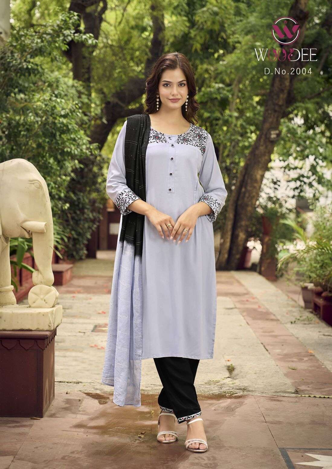 GOLDEN PEARL VOL-2 BY WOODEE PREMIUM SOFT MUSLIN THREAD WORK 3 PCS SET 