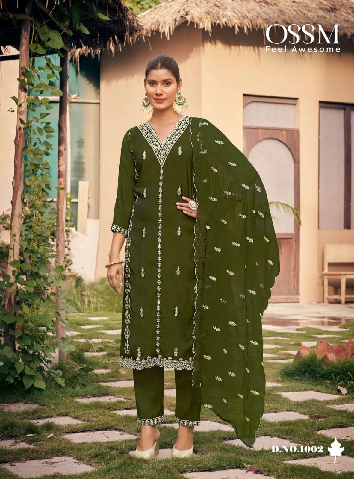GULABI VOL-3 BY OSSM ROMAN SILK 3 PCS WITH EMBROIDERY ORGANZA DUPATTA 