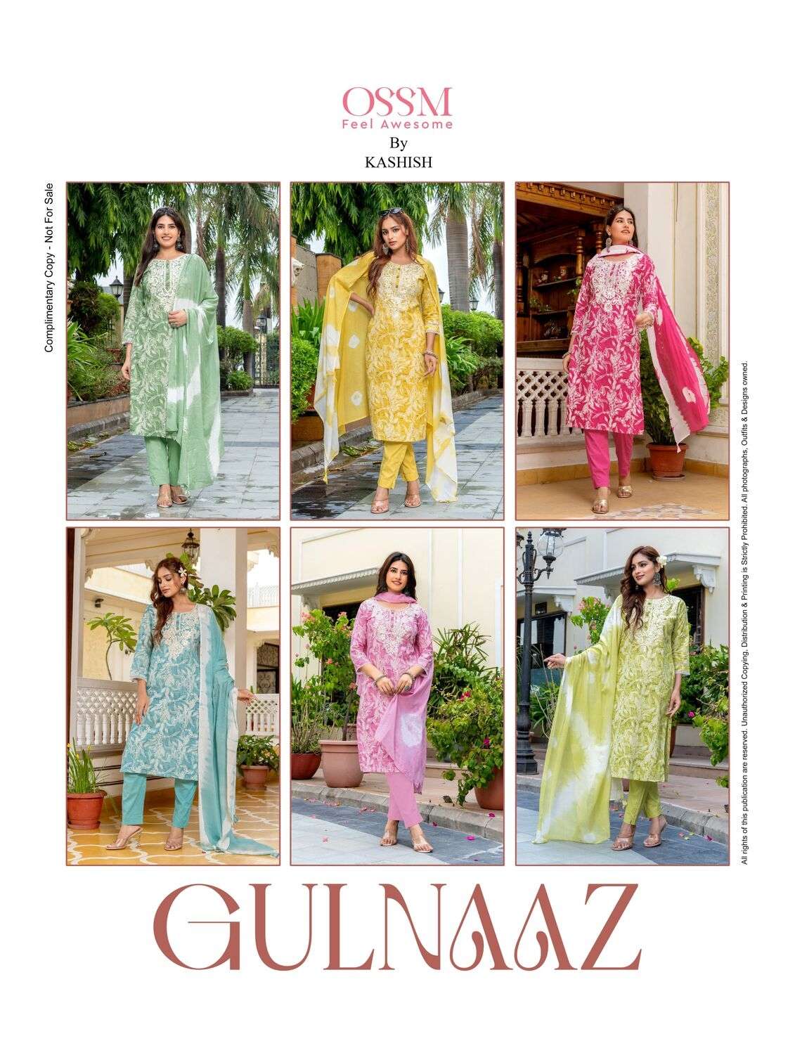 GULNAAZ BY OSSM CHIKANKARI EMBROIDERY WORK KURTI PANT WITH DUPATTA 