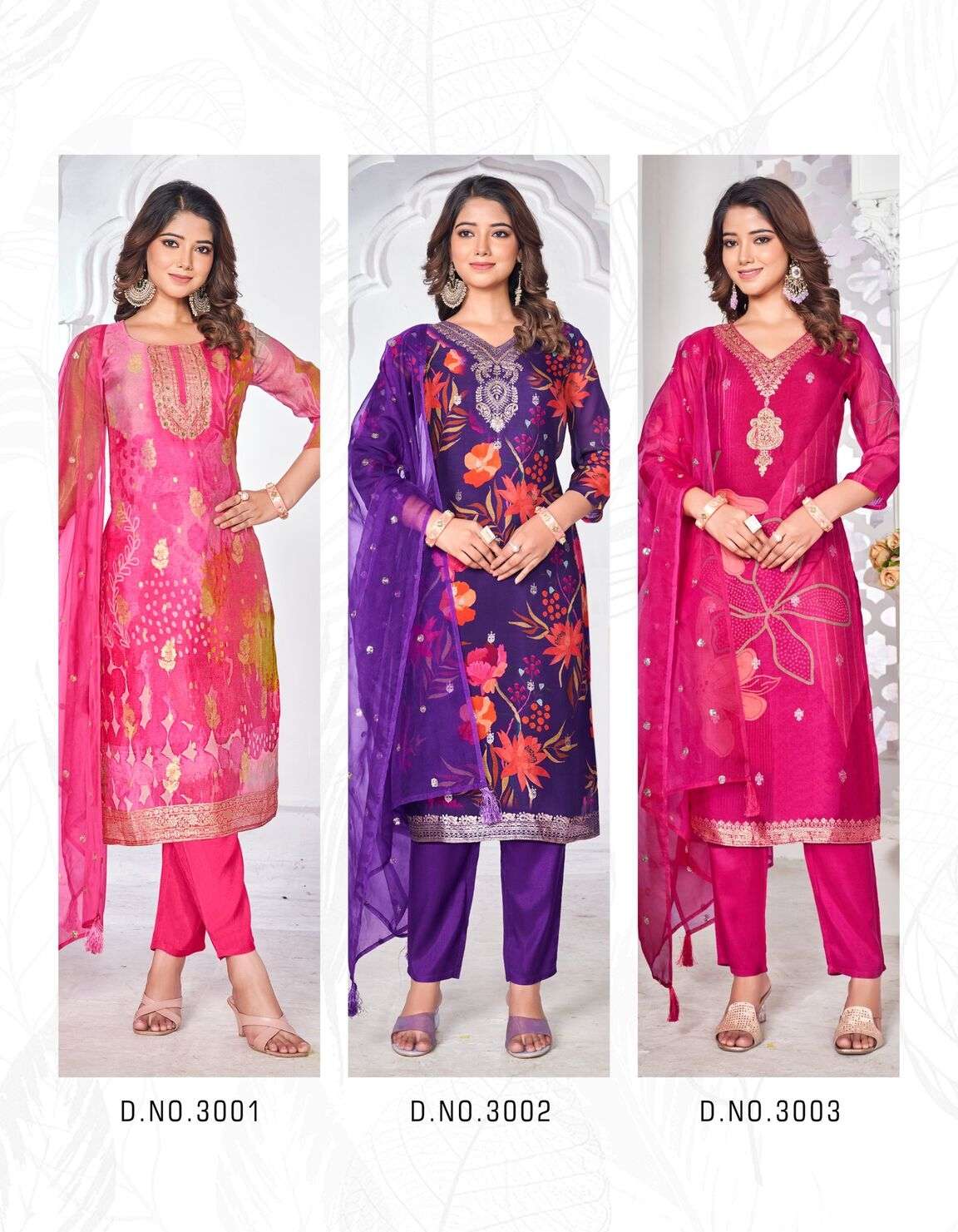 GULNAZ VOL-1 BY RADHIKA LIFESTYLE PURE ORGANZA WITH DIGITAL PRINT 3 PCS SET 