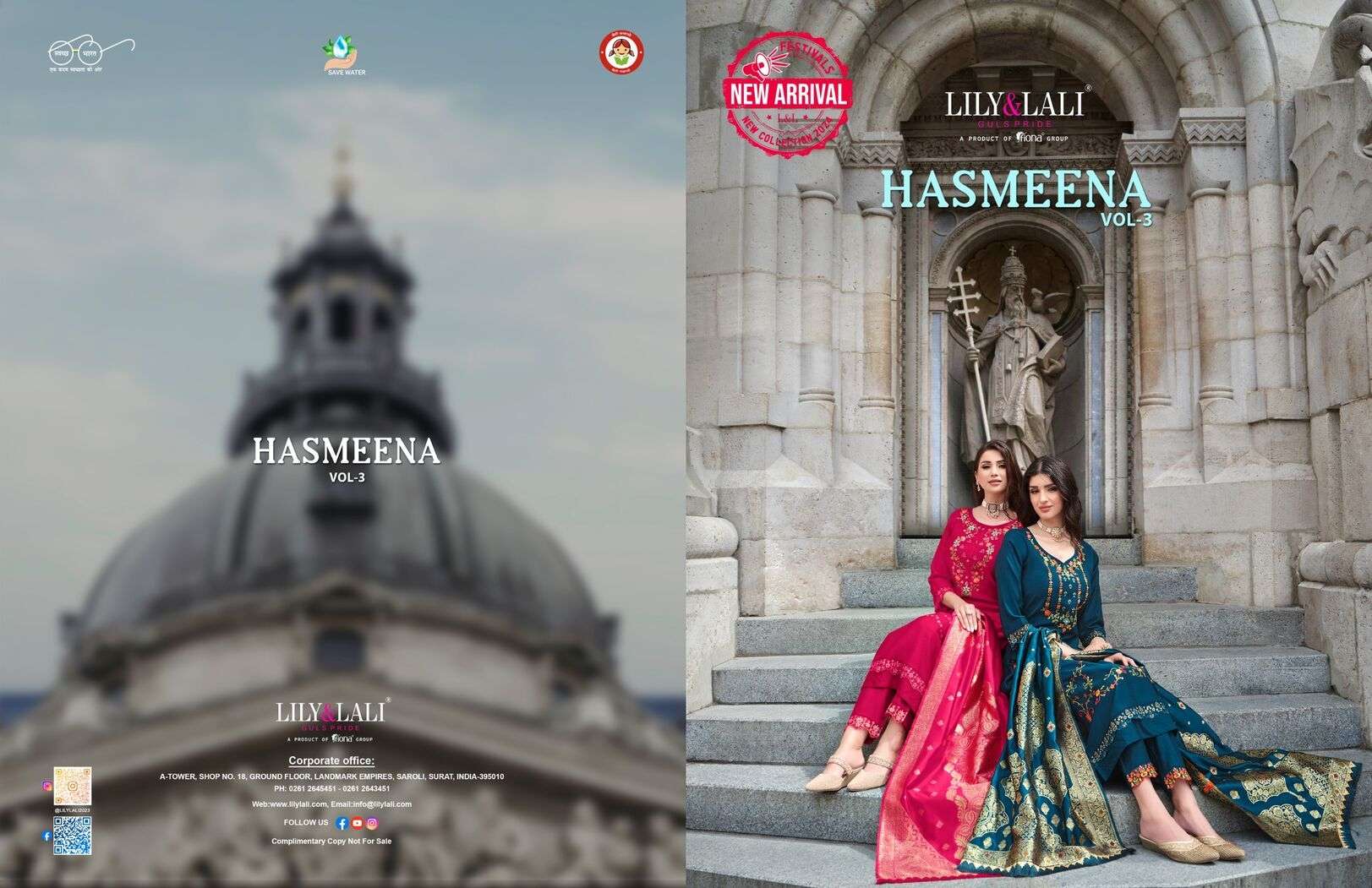 HASMEENA VOL-3 BY LILY & LALI ORGANZA CUTWORK LACE ON VISCOSE FABRICS 
