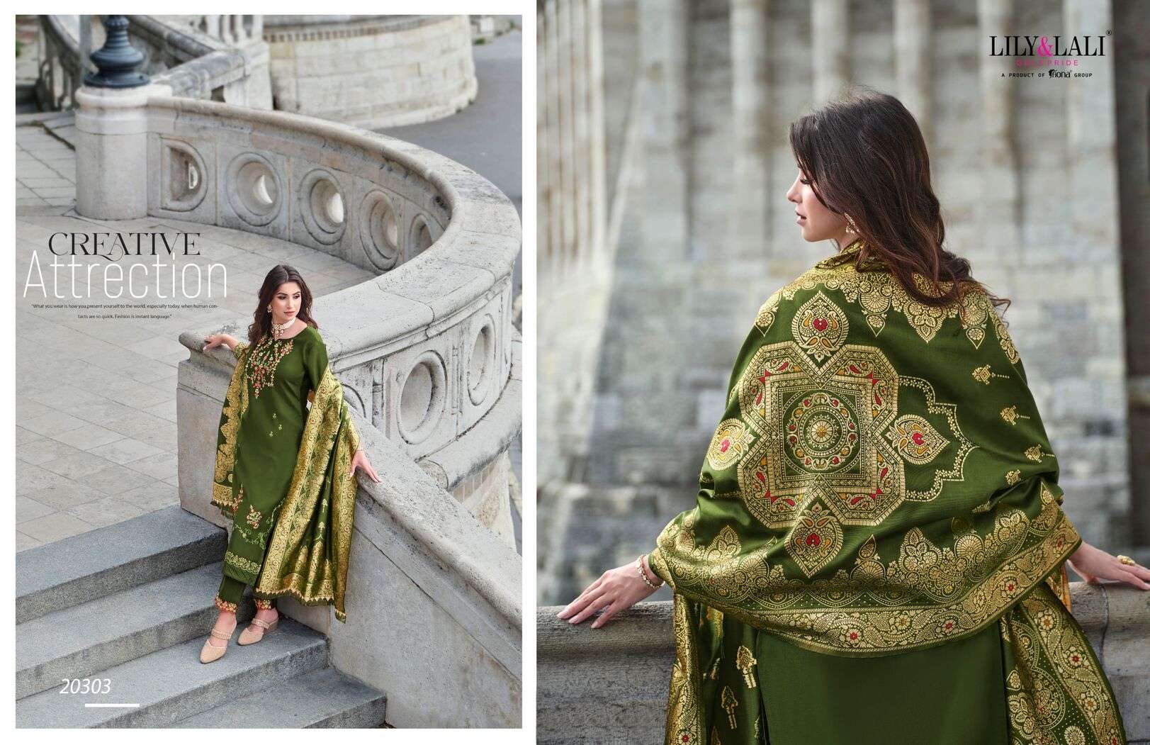 HASMEENA VOL-3 BY LILY & LALI ORGANZA CUTWORK LACE ON VISCOSE FABRICS 