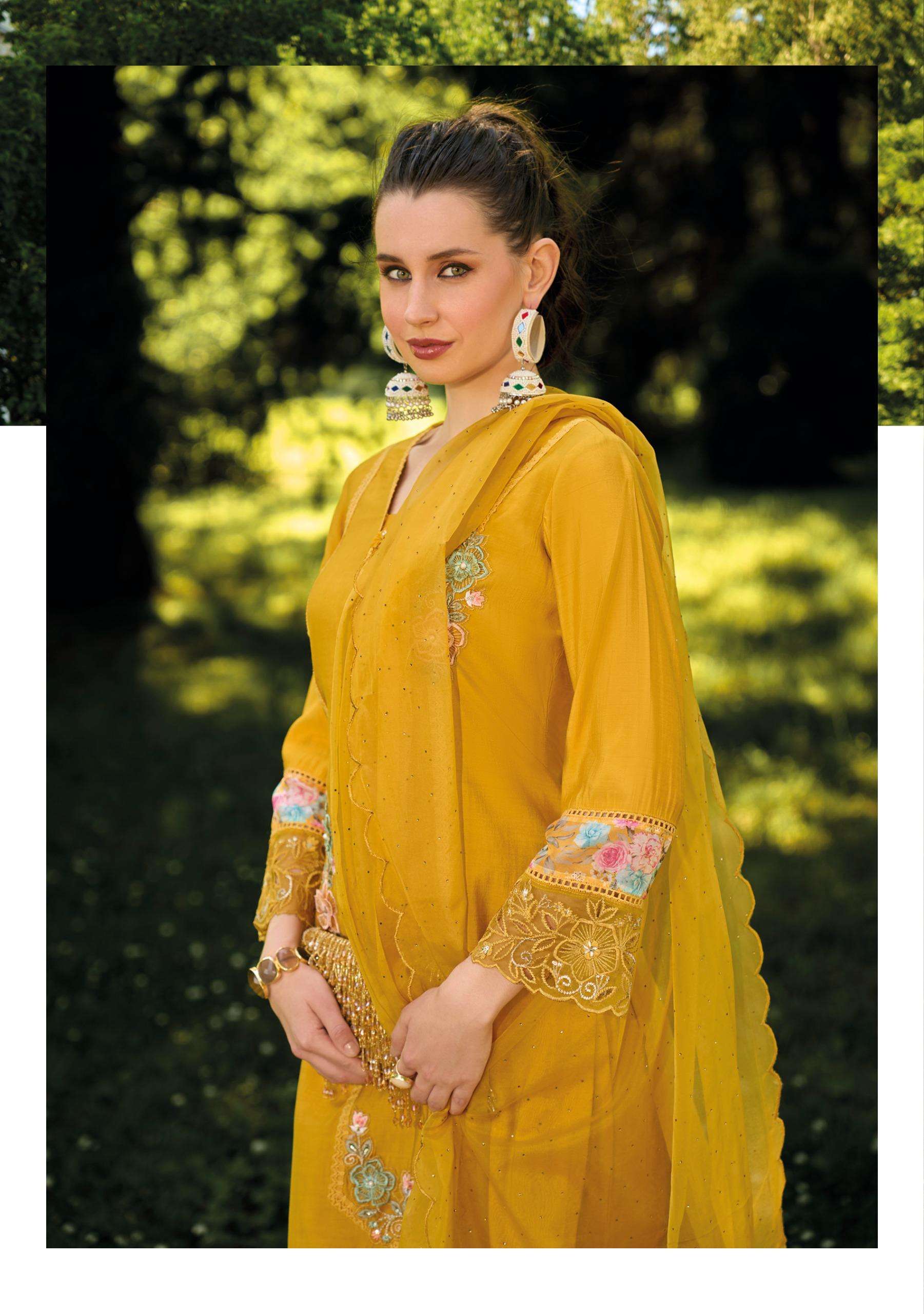 IBADAT VOL-3 BY LADY LEELA ORGANZA FABRIC WITH EMBROIDERY DIAMOND SCALPING WORK 