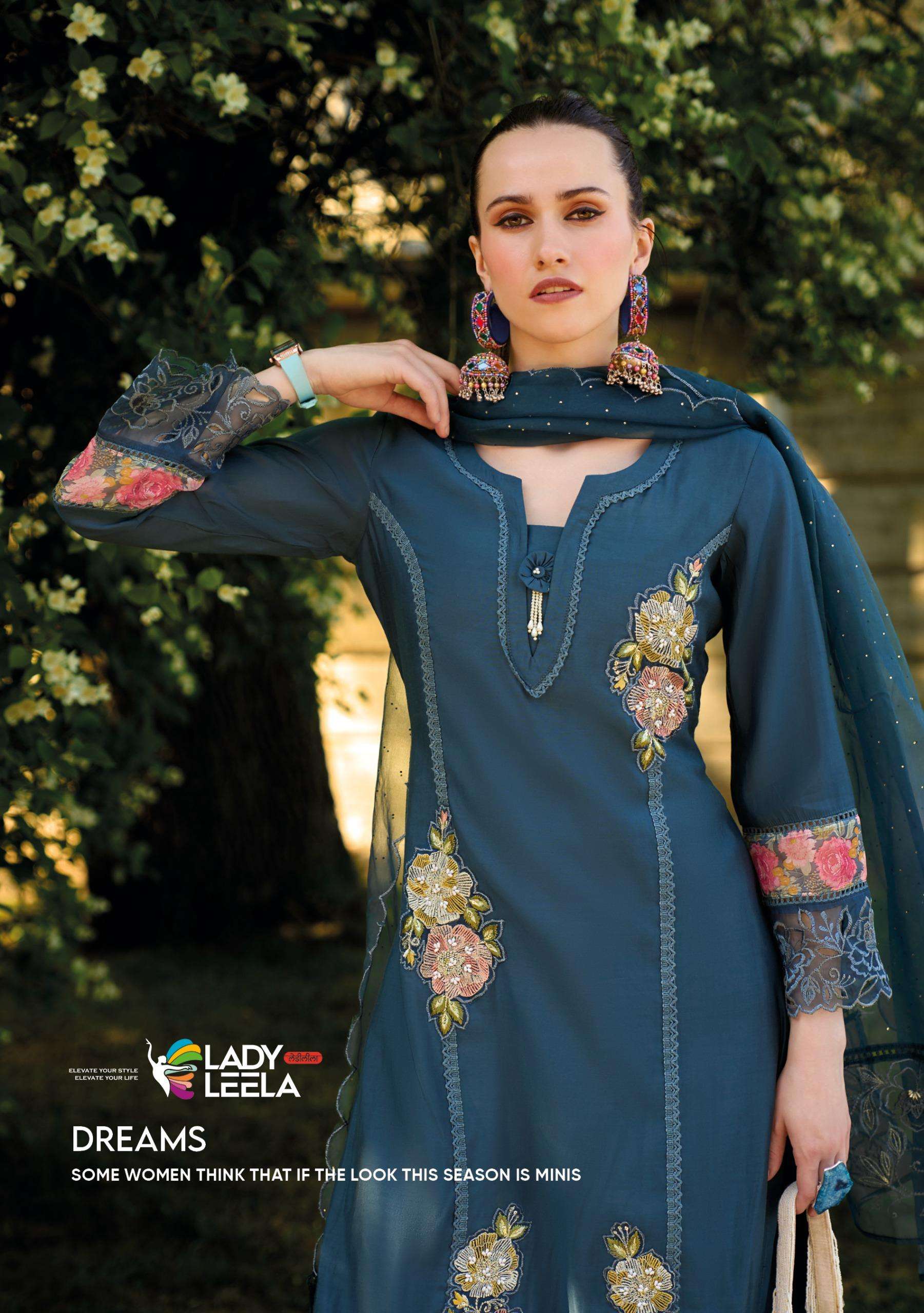 IBADAT VOL-3 BY LADY LEELA ORGANZA FABRIC WITH EMBROIDERY DIAMOND SCALPING WORK 