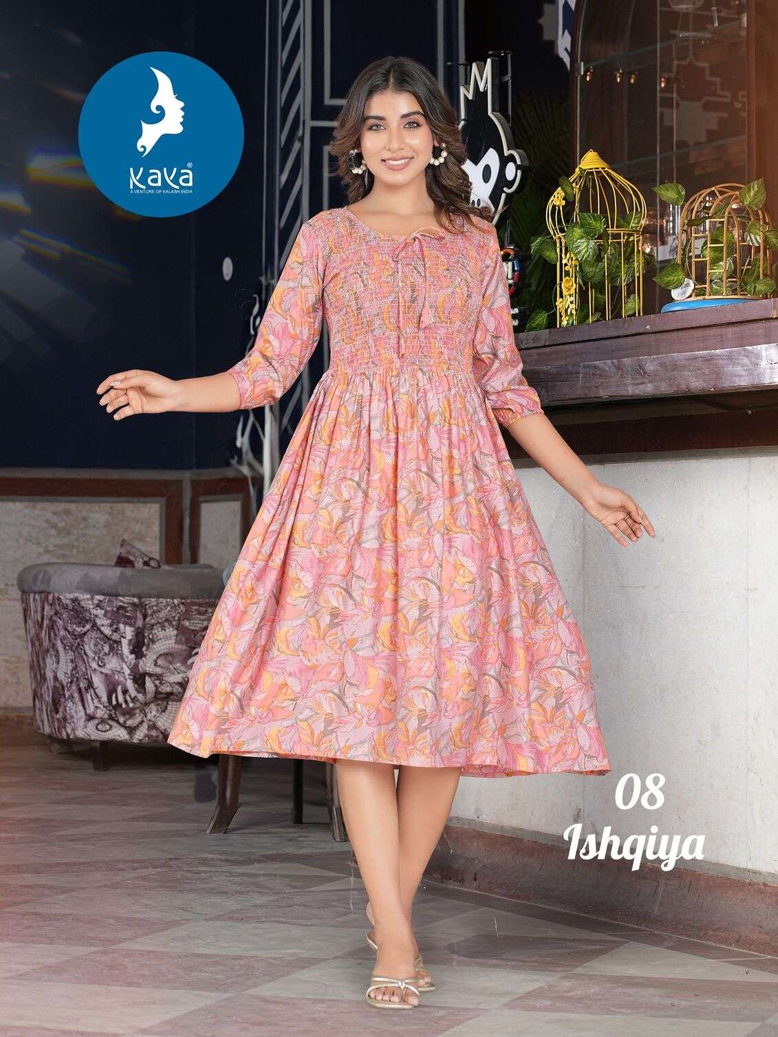 ISHQIYA BY KAYA KURTI ANARKALI TOP WITH CHANDERI FOIL PRINT CONCEPT