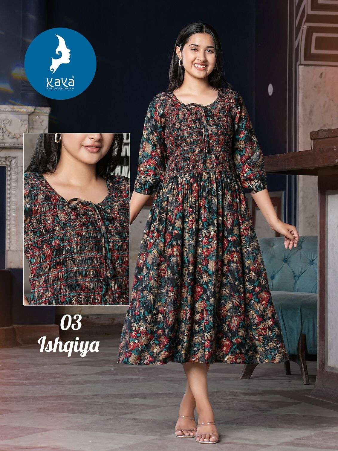 ISHQIYA BY KAYA KURTI ANARKALI TOP WITH CHANDERI FOIL PRINT CONCEPT