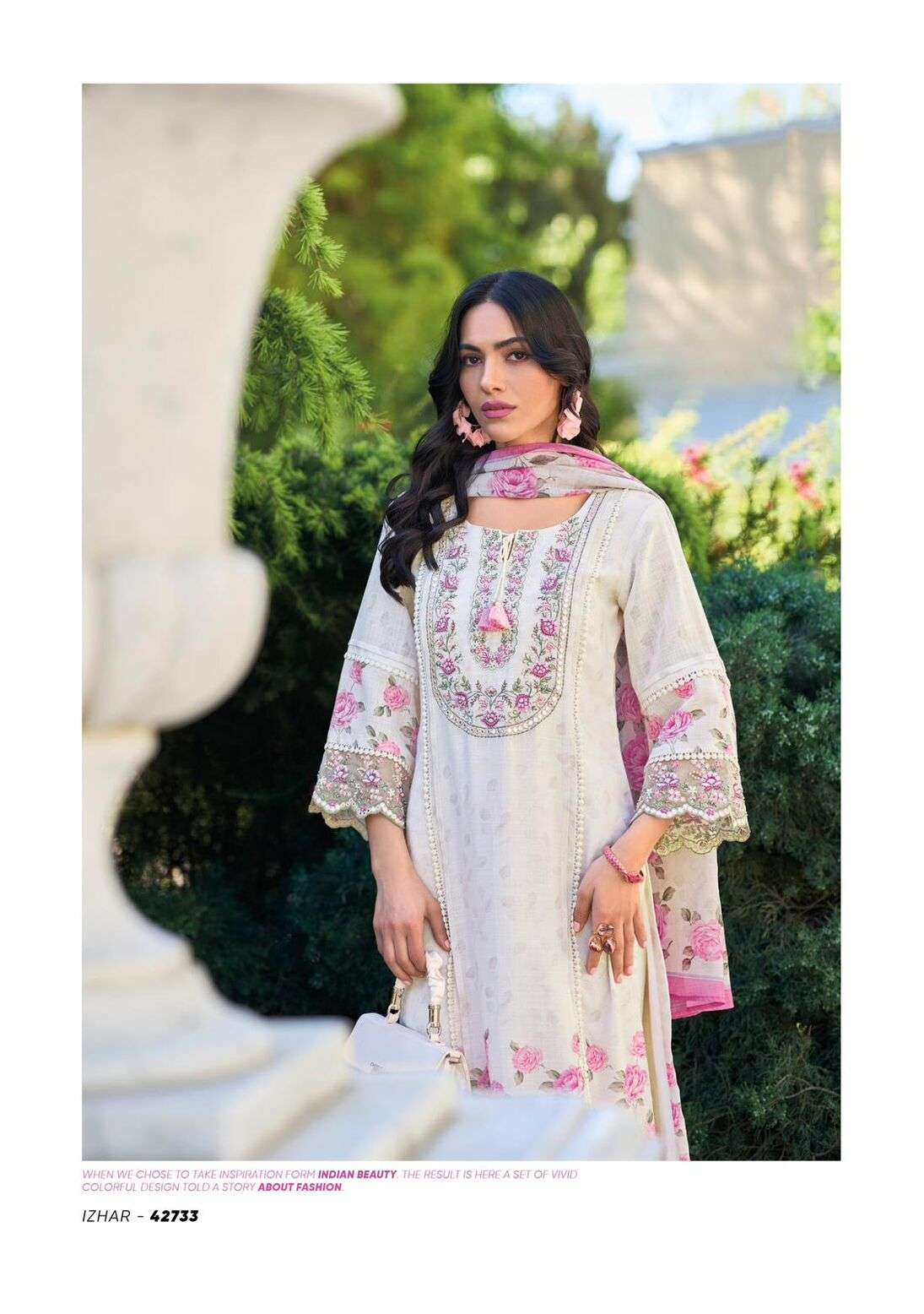 IZHAAR VOL-3 BY KAILEE FASHION PURE LINEN DIGITAL PRINT PURE HAND THREAD WORK 3 PCS SET