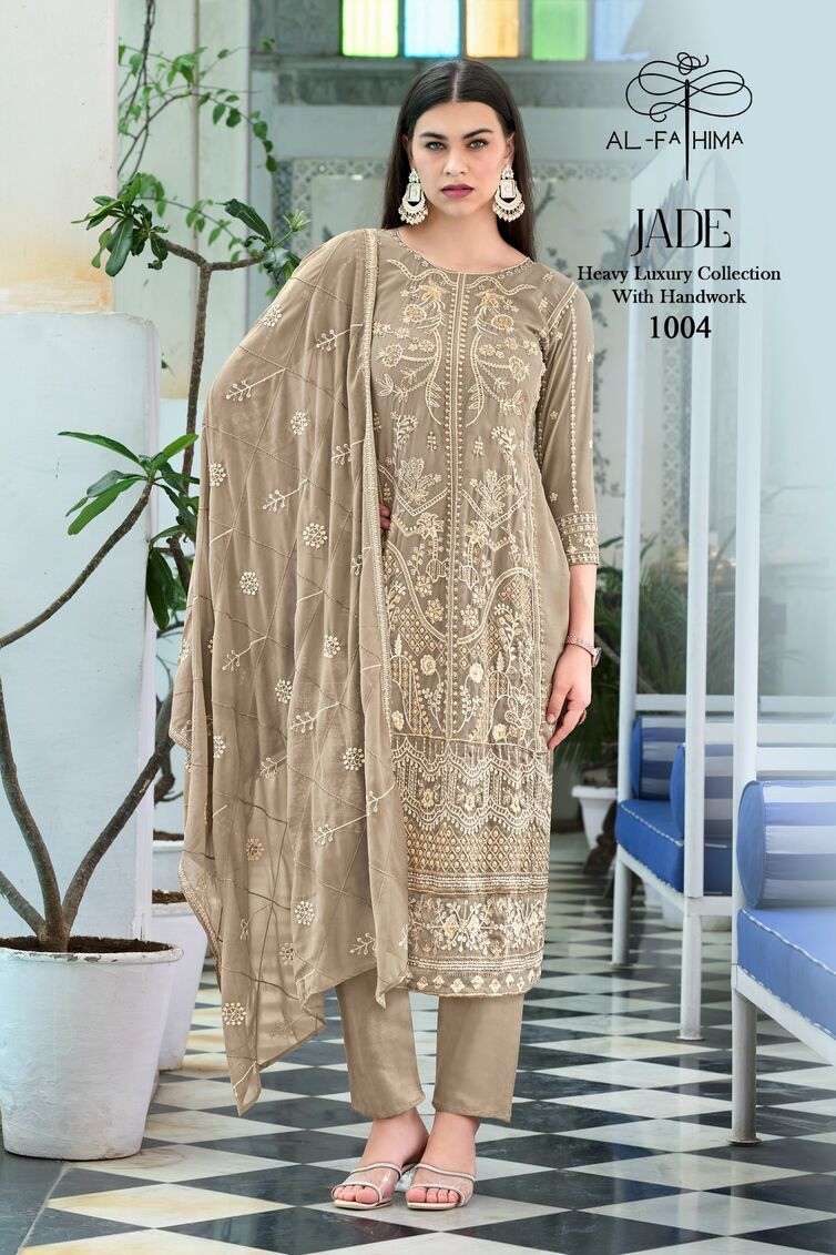 JADE BY AL-FATHIMA 3 PCS GEORGETTE WITH HEAVY EMBROIDERY MOTI WORK