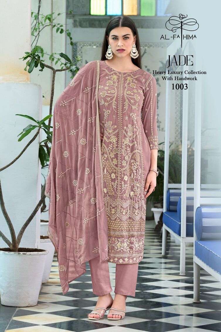 JADE BY AL-FATHIMA 3 PCS GEORGETTE WITH HEAVY EMBROIDERY MOTI WORK