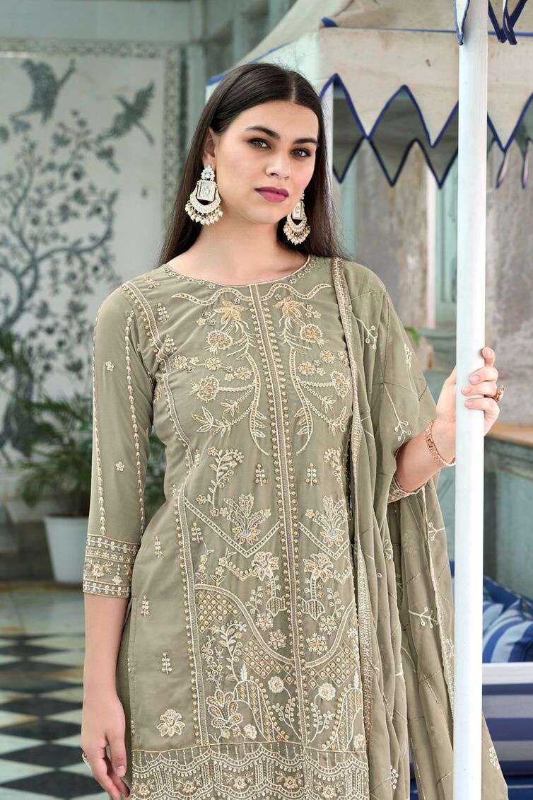 JADE BY AL-FATHIMA 3 PCS GEORGETTE WITH HEAVY EMBROIDERY MOTI WORK
